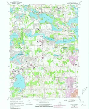 Walled Lake MI topo map, 1:24000 Scale, 7.5 X 7.5 Minute, Historical, 1969, Updated 1981, 26.8 x 22 in