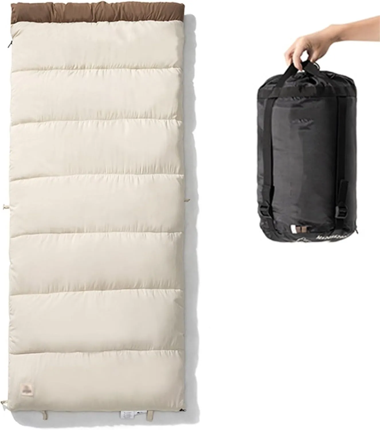 Warm Weather Sleeping Bag, Portable Camping Can Be Assembled Lightweight 3 Season Compact Sleeping Bags with Carry Bag