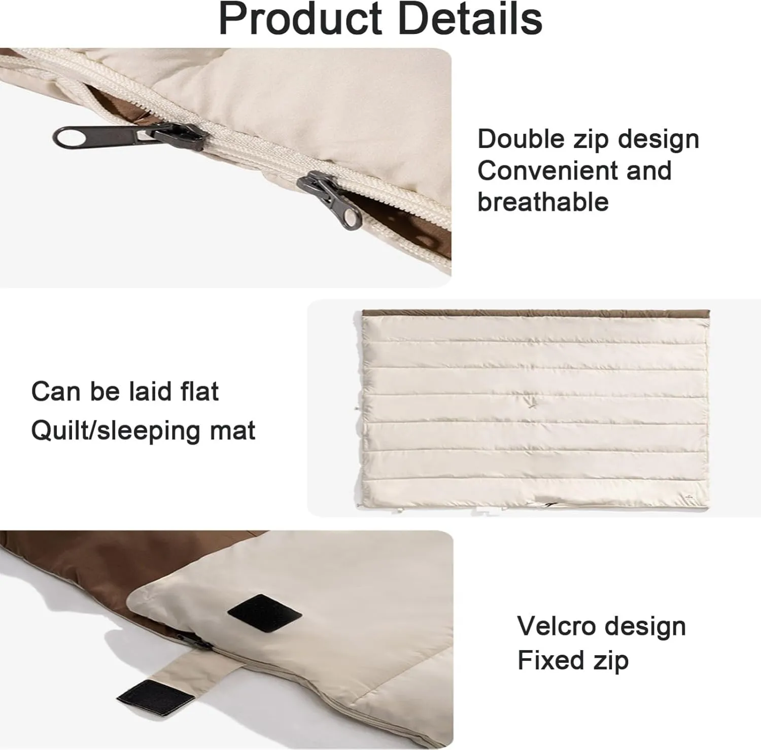 Warm Weather Sleeping Bag, Portable Camping Can Be Assembled Lightweight 3 Season Compact Sleeping Bags with Carry Bag