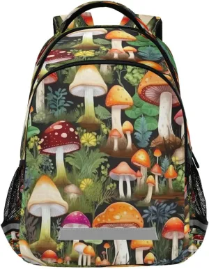Watercolors Mushrooms Design Waterproof Backpack - Casual Outdoor Sports Daypack with Ergonomic Shoulder Straps#182