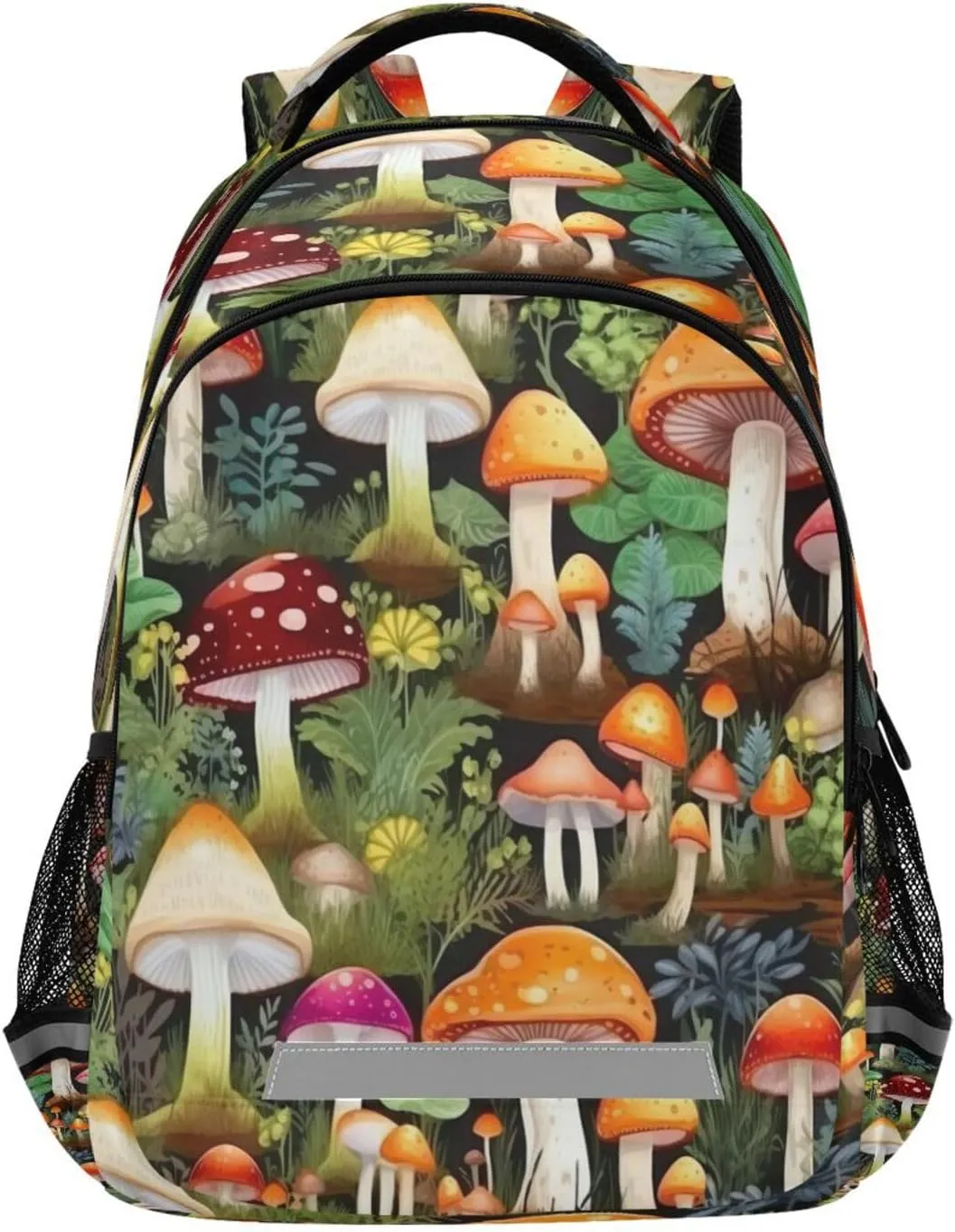Watercolors Mushrooms Design Waterproof Backpack - Casual Outdoor Sports Daypack with Ergonomic Shoulder Straps#182