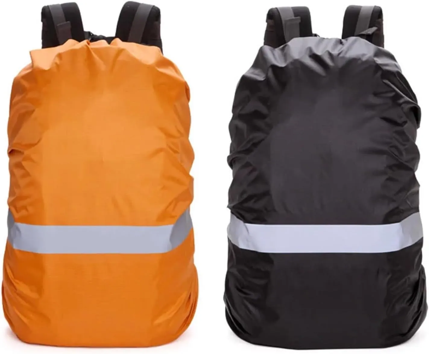 Waterproof Backpack Rain Cover 2pcs Reflective Rain Cover Backpack Waterproof Bag Outdoor Camping Hiking Climbing Raincover for Hiking，Camping(40-50L,Type A-Black)