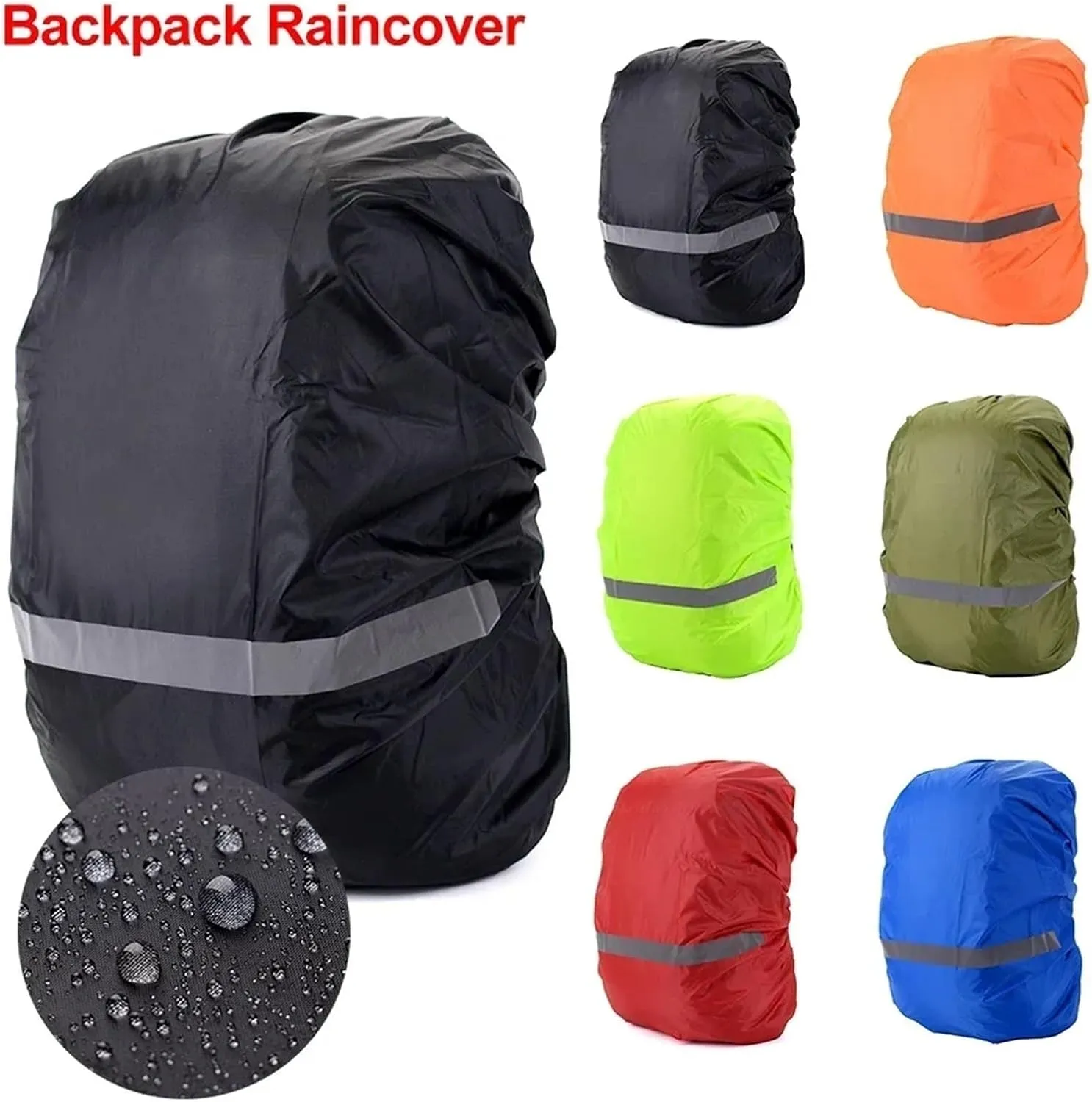 Waterproof Backpack Rain Cover Reflective Backpack Rain Cover Outdoor Cycling Hiking Climbing Bag Cover Waterproof Rain Cover for Backpack Rucksack for Hiking，Camping(Deep Green-M(30-40L))