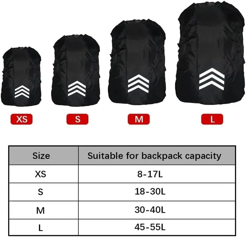 Waterproof Backpack Rain Cover Reflective with Arrow 18-45L Rucksack Cover Upgraded Cross Buckle Hiking Camping Cycling