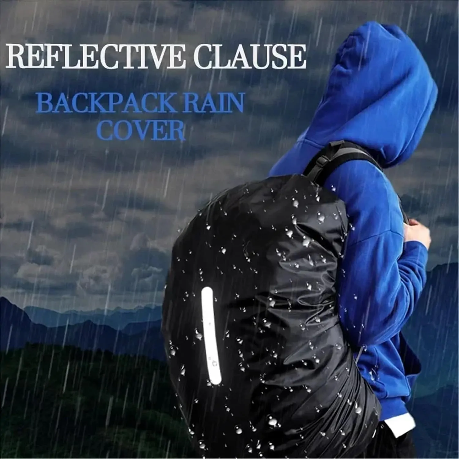 Waterproof Backpack Rain Cover Waterproof Backpack Cover Travel Safety Outdoor Backpack Cover Waterproof Rain Cap Cover for Hiking，Camping(Black,XS(8-17L))