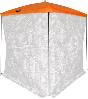 Waterproof Blaze Orange Hunting Blind Cap Safety Cover for Hub 4-Sided Ground Blinds with Tie-Down Ropes & Stakes