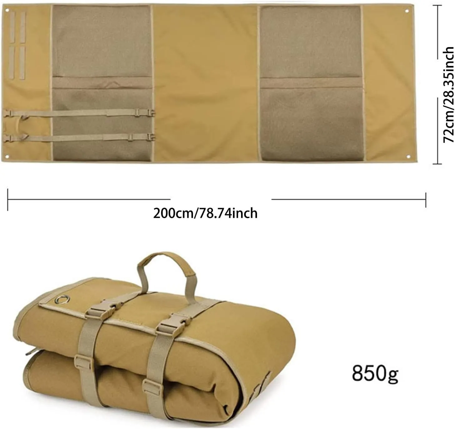 Waterproof Camping Mat - Foldable Outdoor Sleeping Pad for Camping, Hiking, Motorcycle Travel - 29.5x78.7in - 1000D Quilted, Compact & Portable