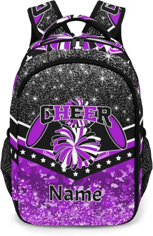 Waterproof Cheer Backpack Personalized Cheerleader Backpack for Sport Training Competition Gift(Purple)