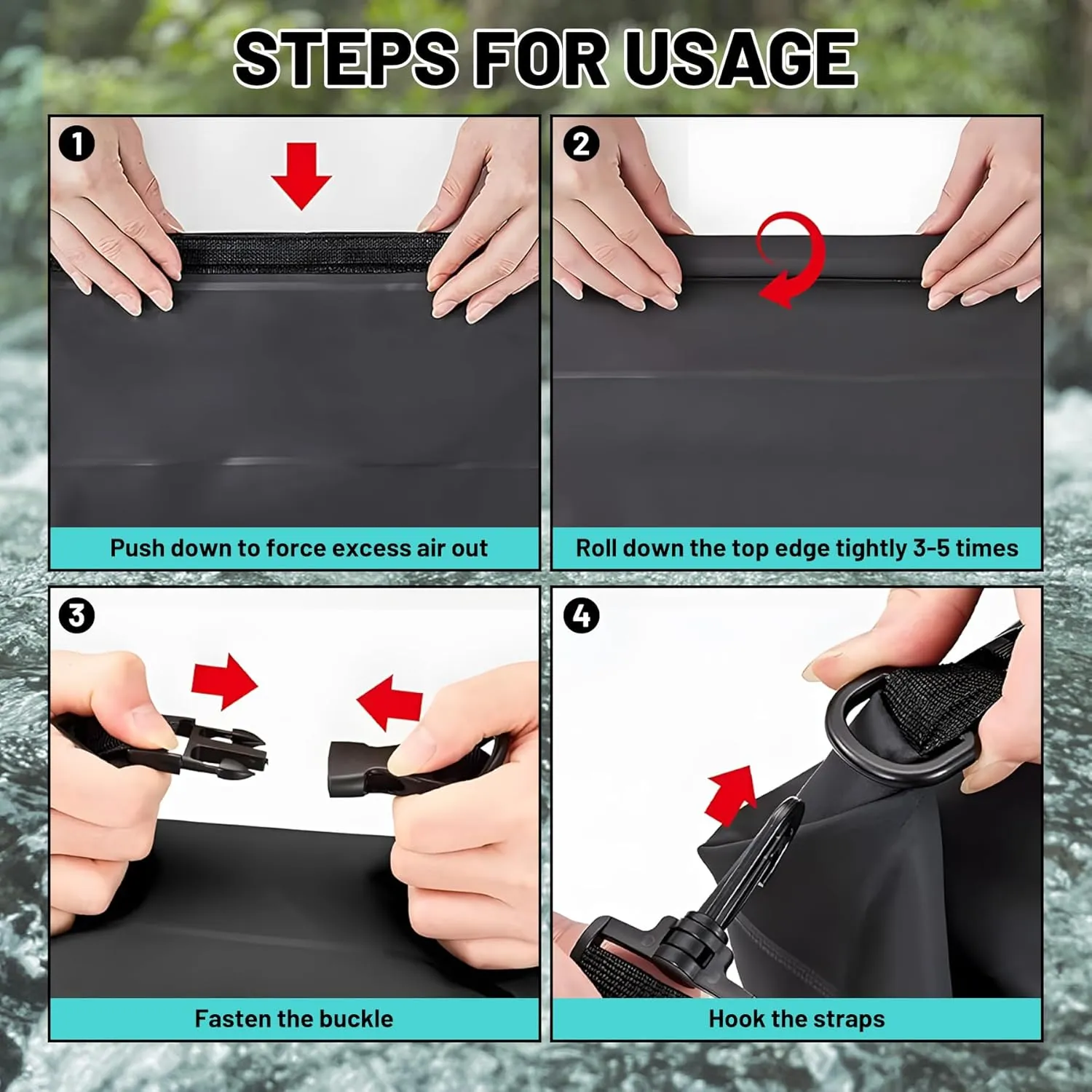 Waterproof Dry Bag,Roll Top Coastal Summer Beach Coral Waterproof Backpack 5L/10L/20L Floating and Lightweight Bags for Kayaking, Boating, Fishing, Swimming and Camping