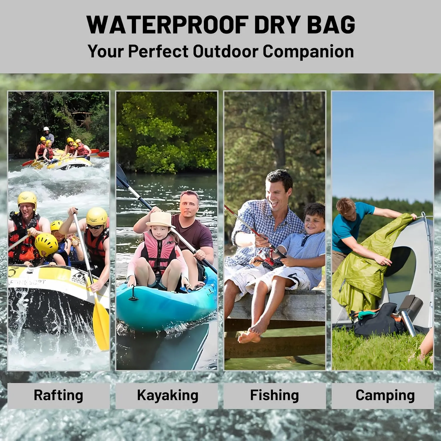 Waterproof Dry Bag,Roll Top Coastal Summer Beach Coral Waterproof Backpack 5L/10L/20L Floating and Lightweight Bags for Kayaking, Boating, Fishing, Swimming and Camping