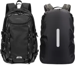 Waterproof Hiking Backpack - Outdoor Sport Daypack with Rain Cover (Black,40L)