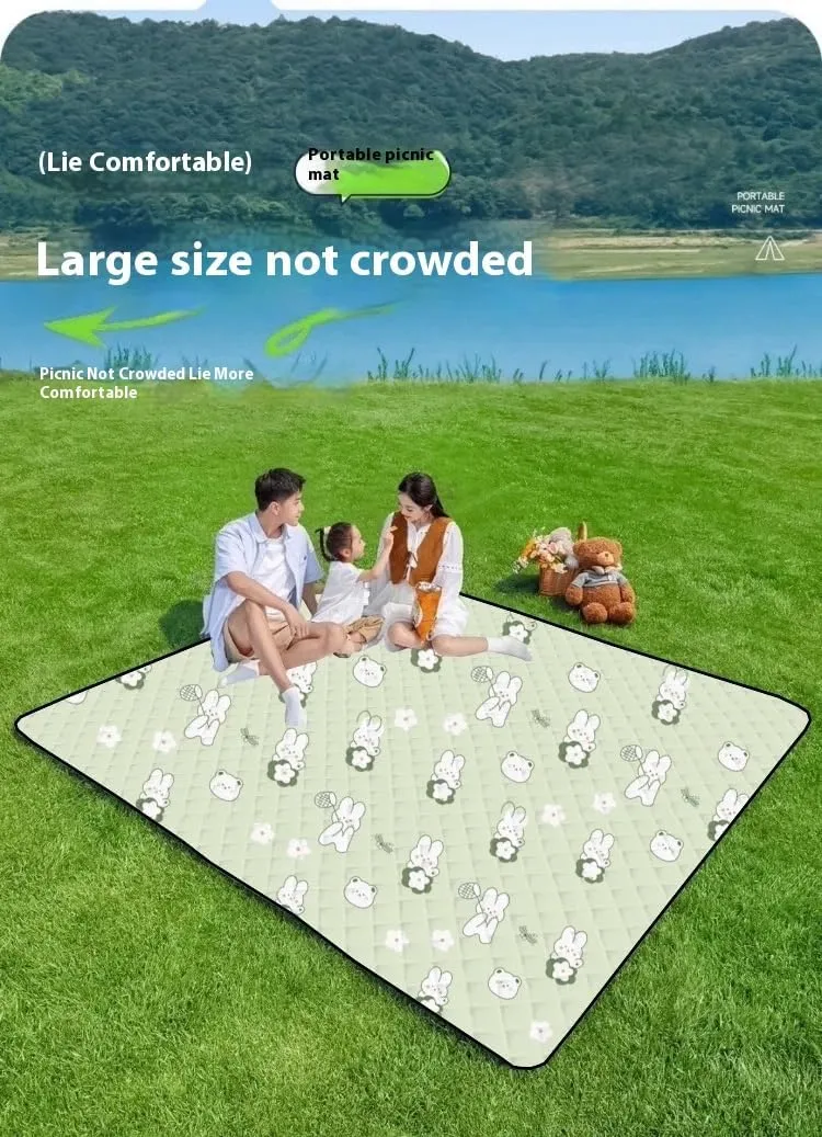 Waterproof Outdoor Blanket, Portable Beach Mat, Sand-Proof Camping Picnic Mat, Foldable, Easy to Clean (Divided into red Patterns, 67 inches X60 inches)