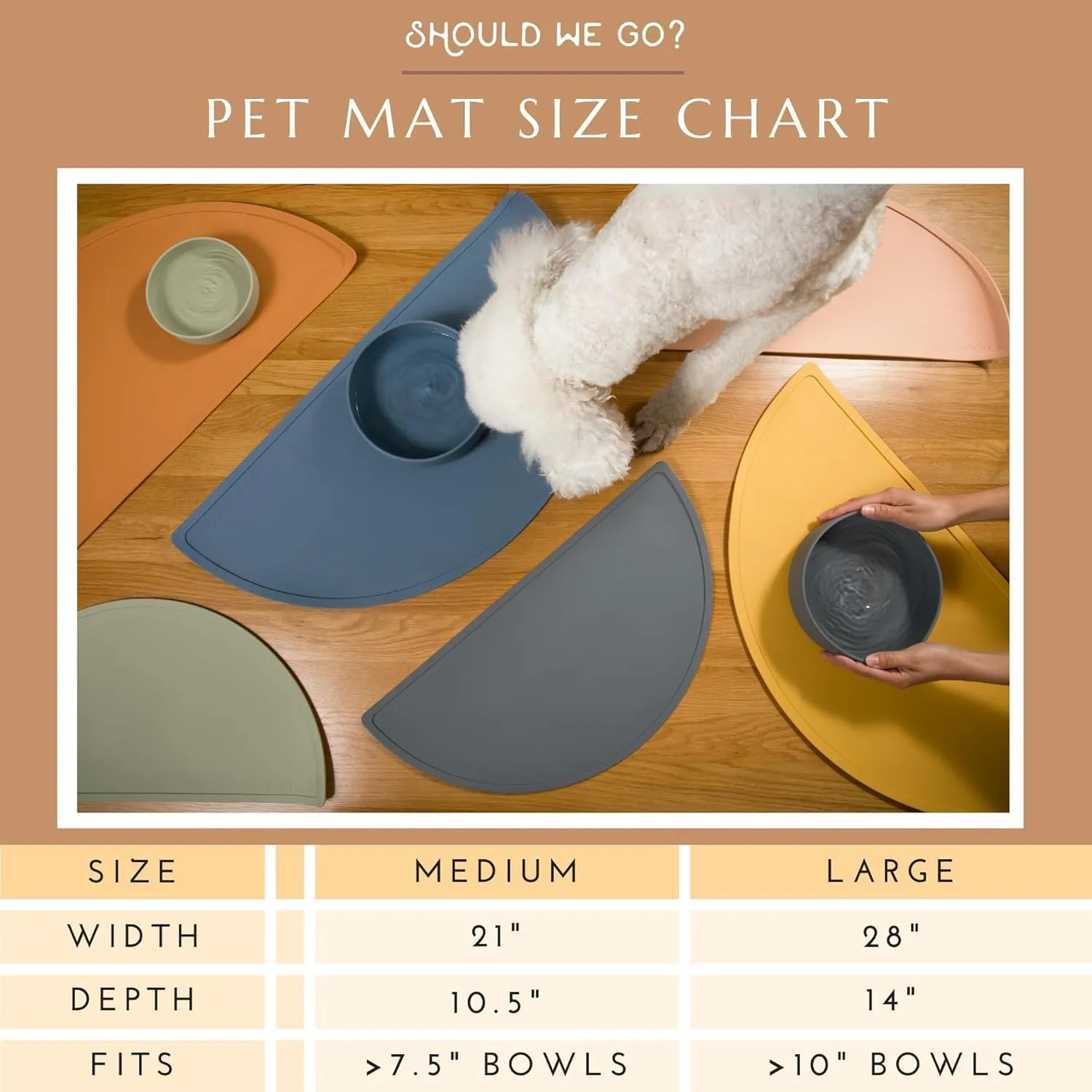 Waterproof Silicone Pet Food Mat - Non-Slip, Spill-Proof Feeding Mats for Floors, Raised Edge Design, Easy-to-Clean, Durable Flexible Rubber Mat for Dog & Cat Bowls, Large-Sage