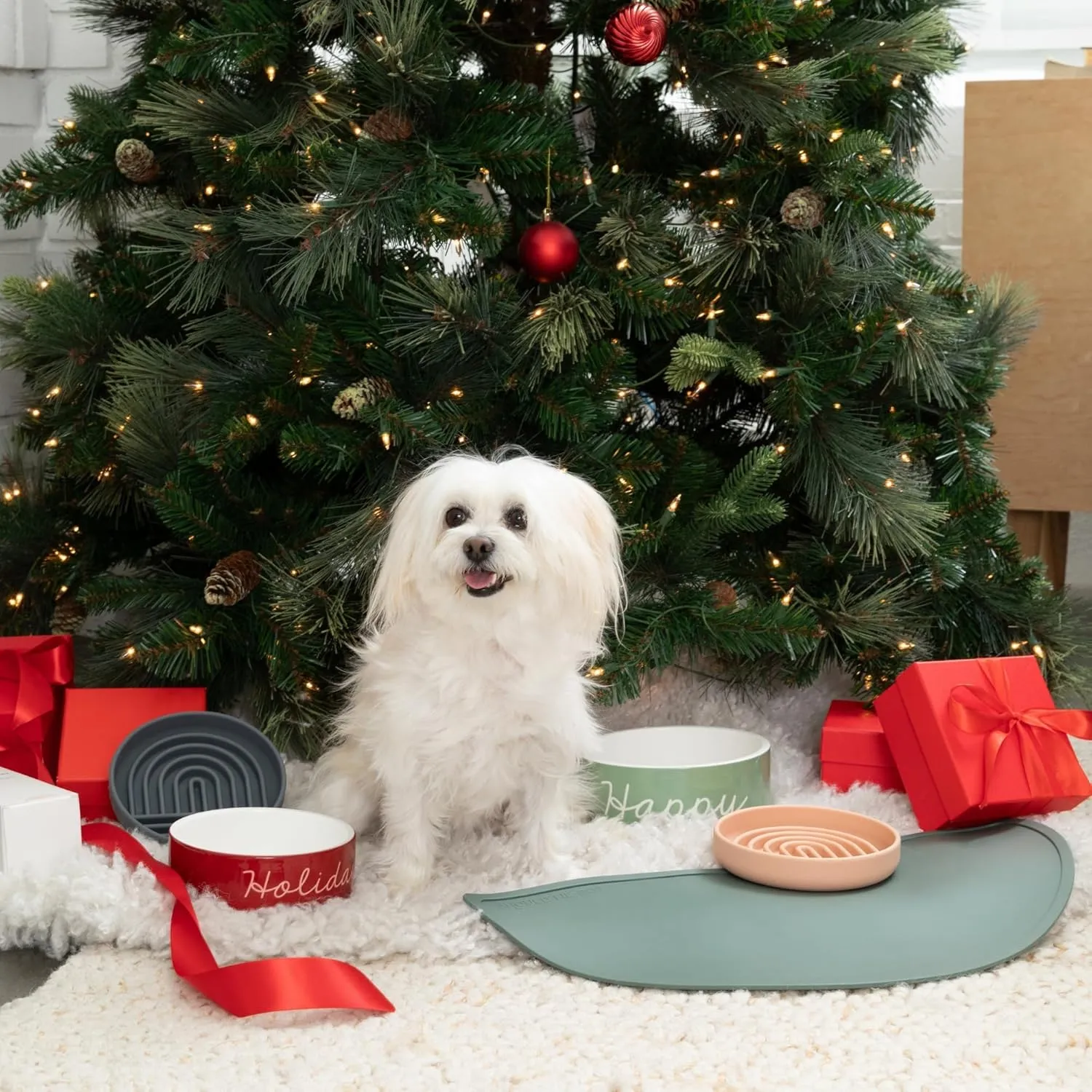Waterproof Silicone Pet Food Mat - Non-Slip, Spill-Proof Feeding Mats for Floors, Raised Edge Design, Easy-to-Clean, Durable Flexible Rubber Mat for Dog & Cat Bowls, Large-Sage