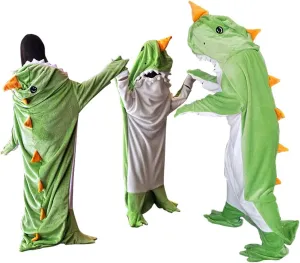 Wearable Dinosaur Blanket Animal Sleeping Bag for Kids - Super Soft Warm Cozy Flannel Fleece - Cosplay Dinosaur Gifts (XS Fit for Height 3'9"-4'3")