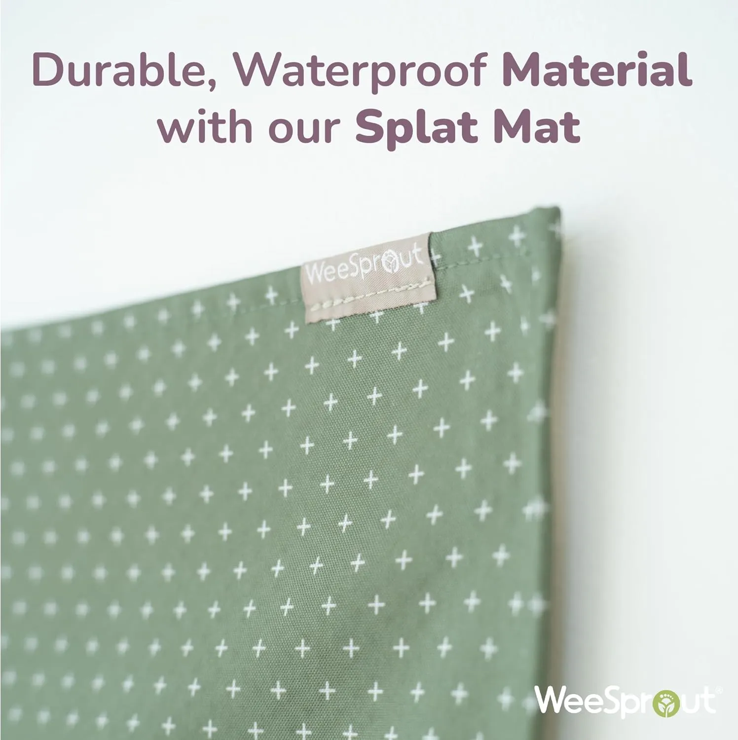 WeeSprout Baby Splat Mat for Kids, Large 51” x 51” Floor Playmat with Durable, Waterproof Surface and Non-Slip Bottom for Infants to Toddlers Under highchair, Arts and Crafts, picnics and Play