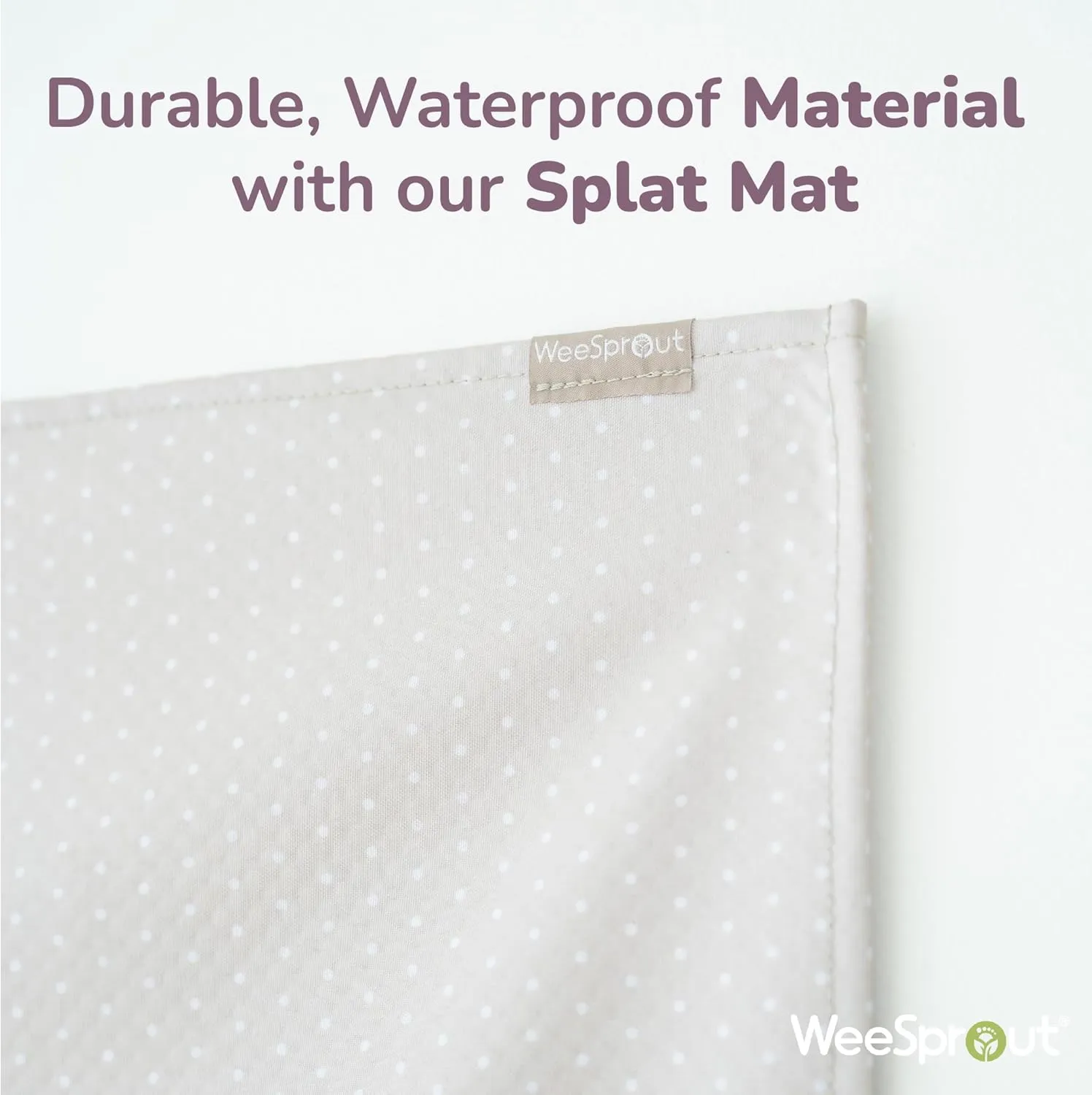 WeeSprout Baby Splat Mat for Kids, Large 51” x 51” Floor Playmat with Durable, Waterproof Surface and Non-Slip Bottom for Infants to Toddlers Under highchair, arts and crafts, picnics and play