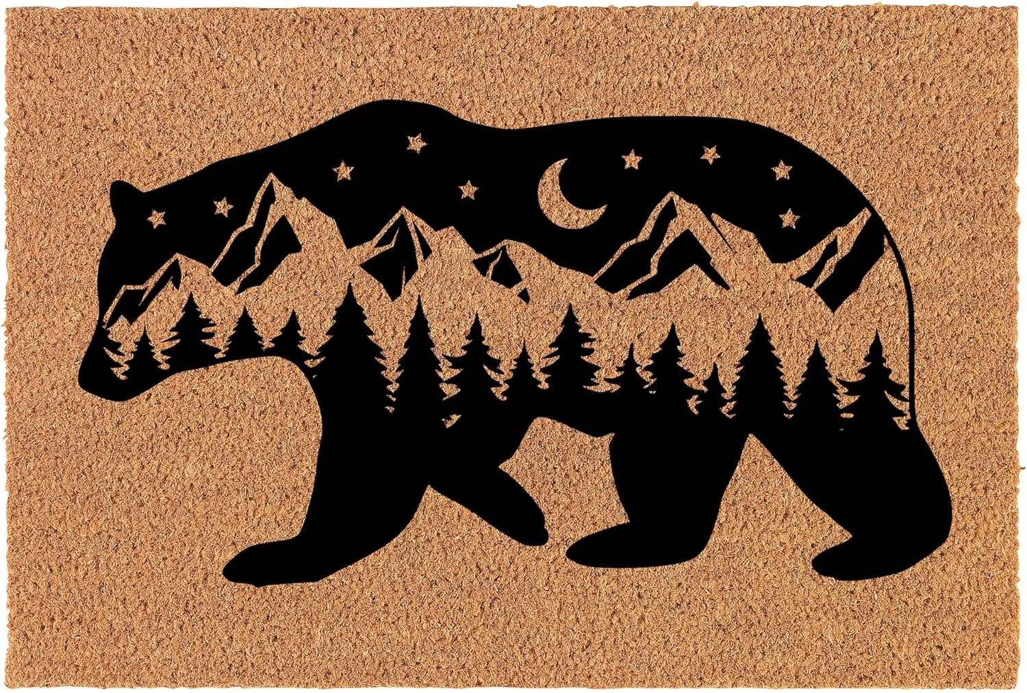 Welcome Doormat Door Mat Gift Bear Mountains Forest Cabin 17x30 inch