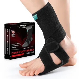 Welnove 2 Pack Drop Foot Brace with Arch Support，AFO Ankle Brace for Walking ，Relieve The Instability of Lower Limbs by Foot Drop, MS, Spinal Cord Injury (Include Left and Right, FSA HSA Eligible)