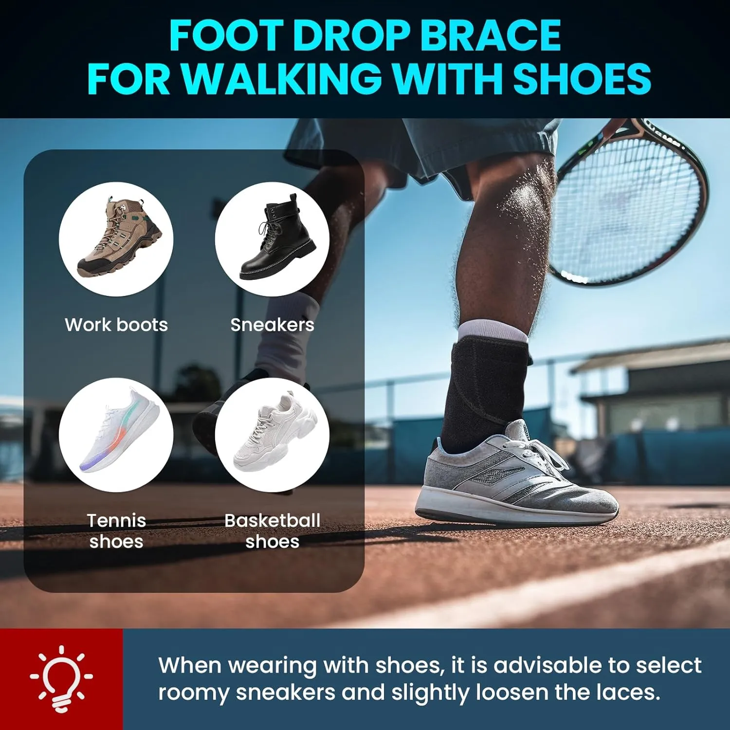 Welnove 2 Pack Drop Foot Brace with Arch Support，AFO Ankle Brace for Walking ，Relieve The Instability of Lower Limbs by Foot Drop, MS, Spinal Cord Injury (Include Left and Right, FSA HSA Eligible)