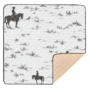 Western Cowboy Horse Cowgirl Vast Grasslands Soft Foam Baby Activity Play Mat for Floor Portable Infant Play Mat for Babies Infants Toddlers, 50'' x 50''