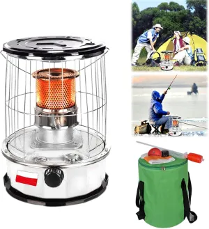 White 6L Lightweight Large Capacity Kerosene Stove with Storage Bag Portable Heating Stove for Indoor or Outdoor Camping/Ice Fishing