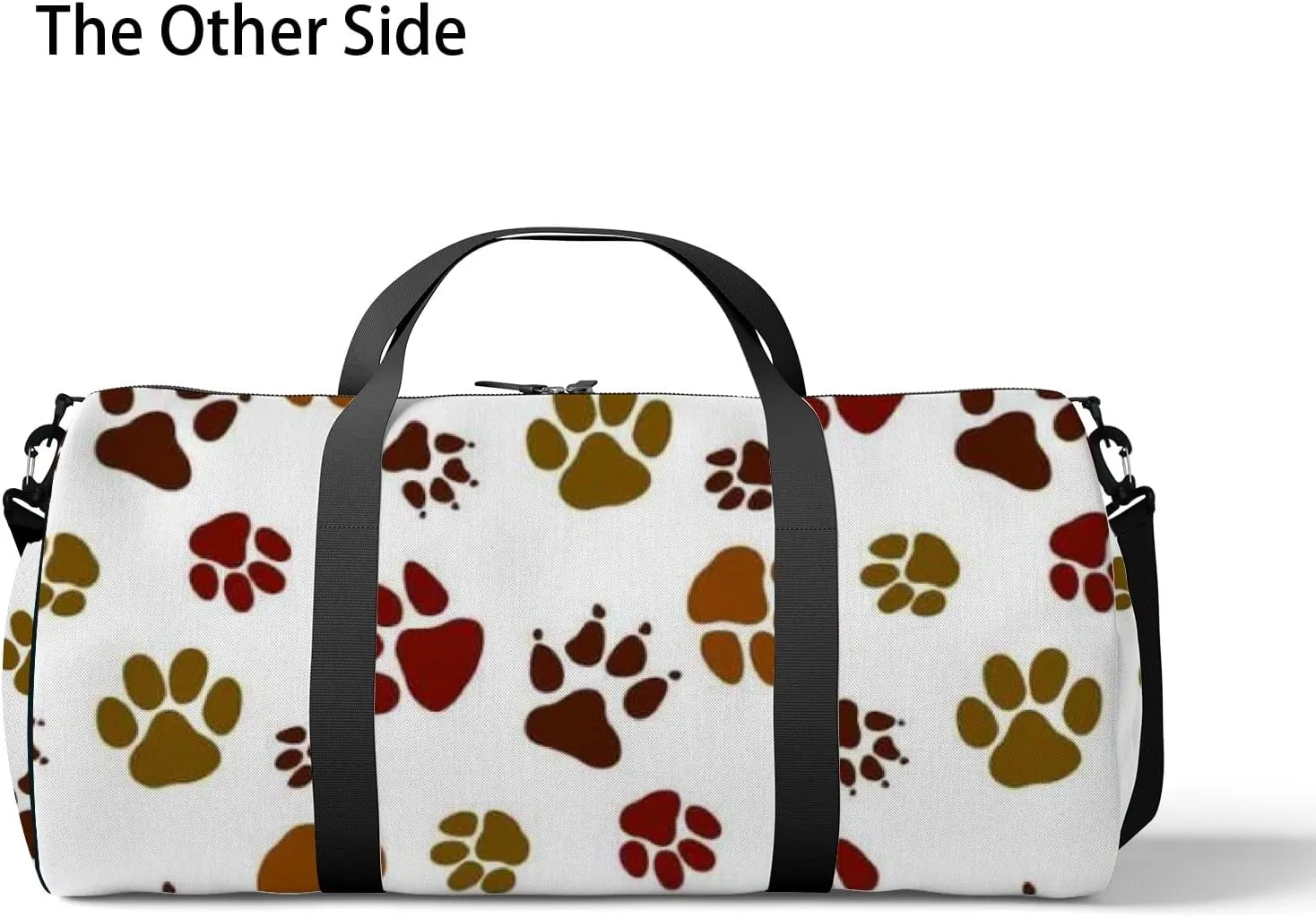 White Cute Kawaii Cat Paw Pattern Sports Bag Tote Bag Waterproof Gym Bag with Shoulder Strap Zipper 2 Side Pockets for Men and Women, Travel and Storage Shoulder Bag.