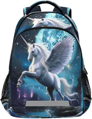 White Horse Design Waterproof Backpack - Casual Outdoor Sports Daypack with Ergonomic Shoulder Straps#689