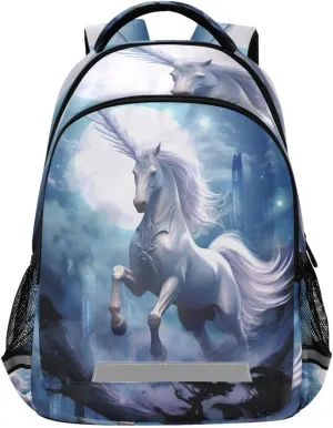 White Horse Design Waterproof Backpack - Casual Outdoor Sports Daypack with Ergonomic Shoulder Straps#695