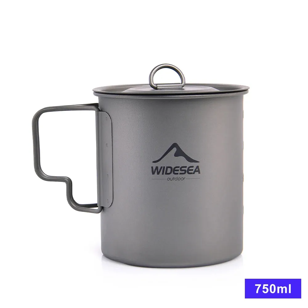 Widesea Ultralight Camping Mug - Titanium Cup and cookware set