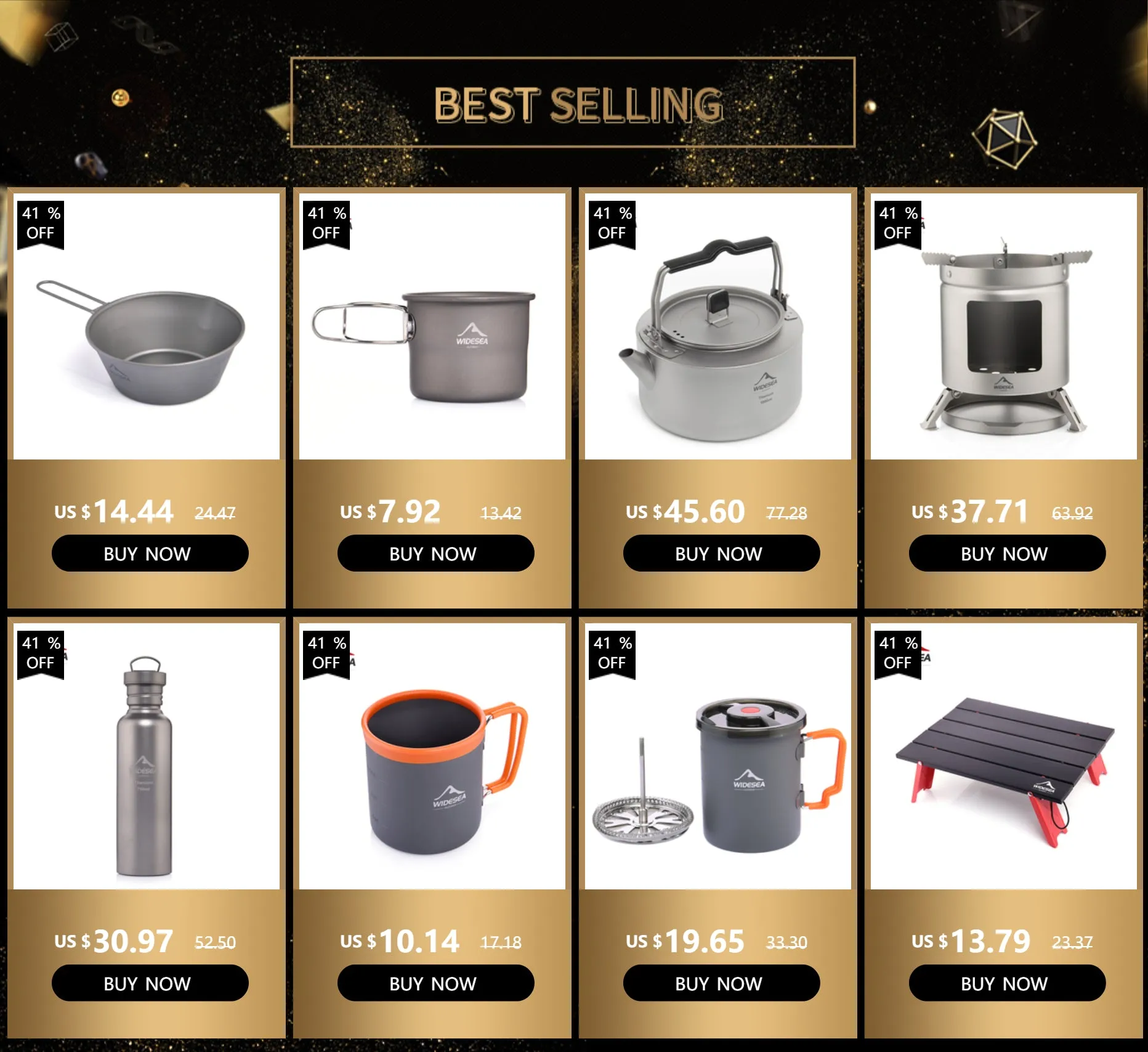 Widesea Ultralight Camping Mug - Titanium Cup and cookware set