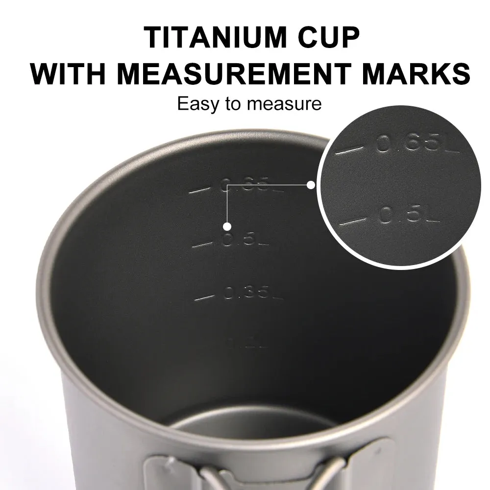 Widesea Ultralight Camping Mug - Titanium Cup and cookware set