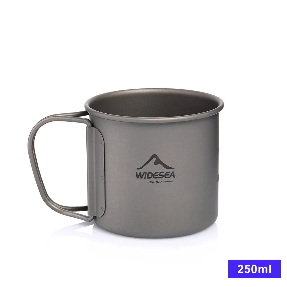 Widesea Ultralight Camping Mug - Titanium Cup and cookware set