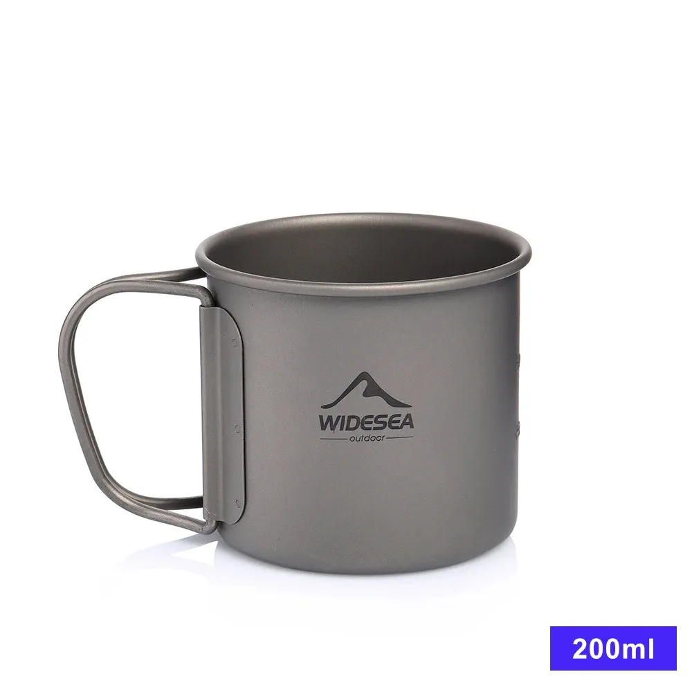 Widesea Ultralight Camping Mug - Titanium Cup and cookware set