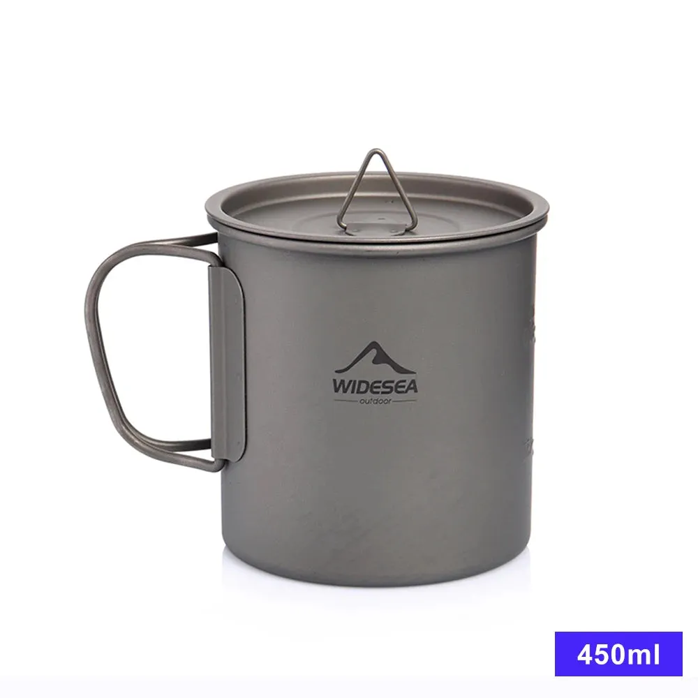 Widesea Ultralight Camping Mug - Titanium Cup and cookware set