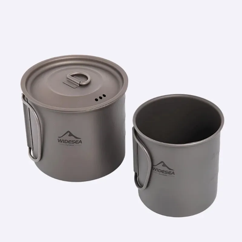 Widesea Ultralight Camping Mug - Titanium Cup and cookware set