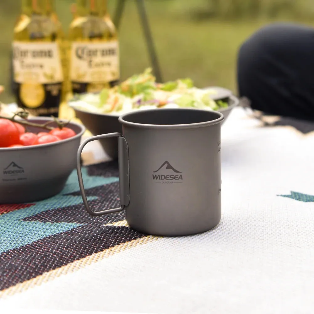 Widesea Ultralight Camping Mug - Titanium Cup and cookware set