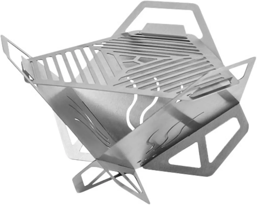 Wind Deflector BBQ Pit Glove Campfire Pit Foldable Stainless Steels Grills Folding Pit for Camping Picnics Backyard Garden