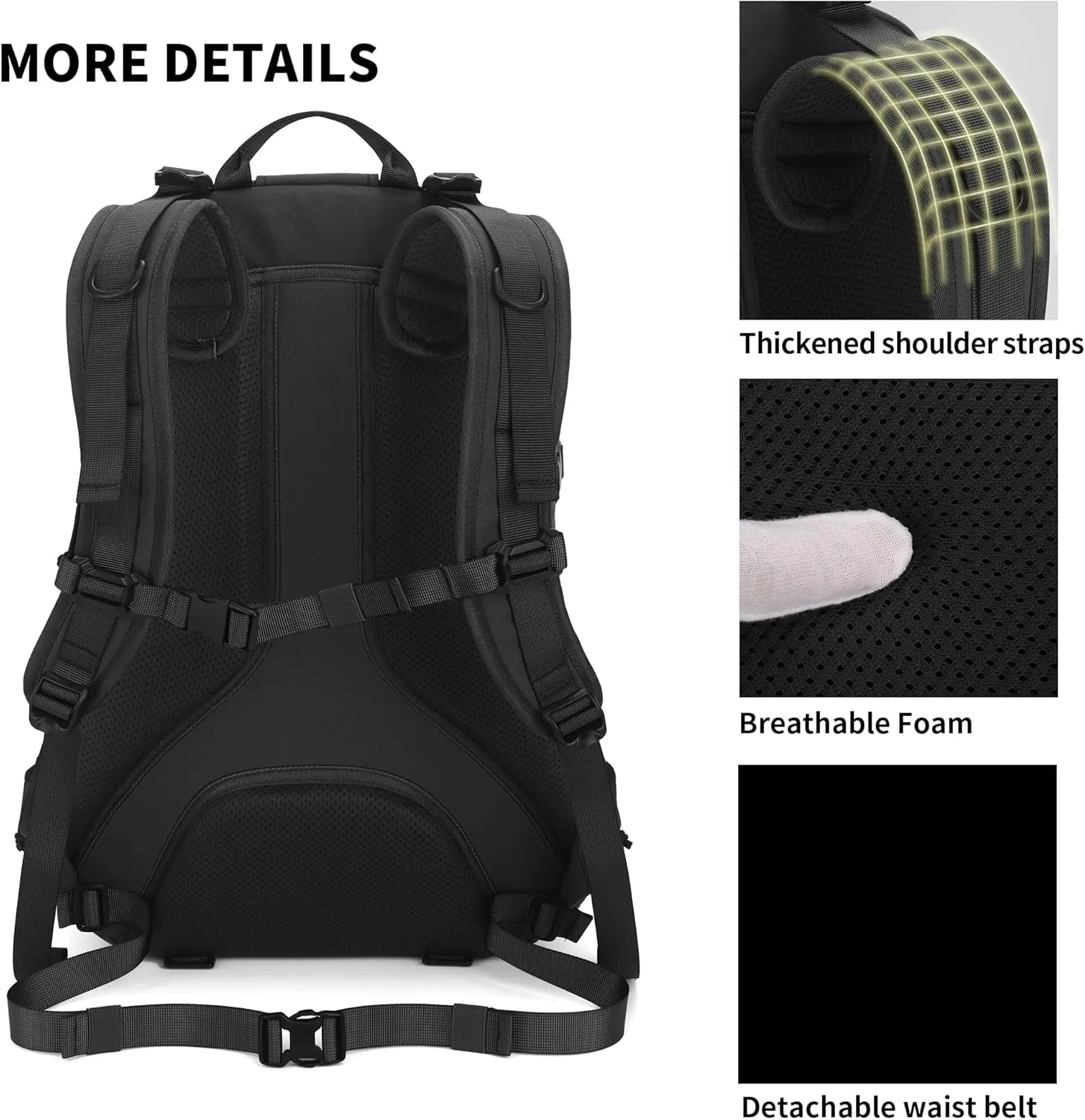 WindTook 30L Military Tactical Backpack for Men and Women,Molle Hiking daypacks Assault Pack 3 Day Bug Out Bag for Camping Travel Army Hunting Gym Rucksack Survival (Black)