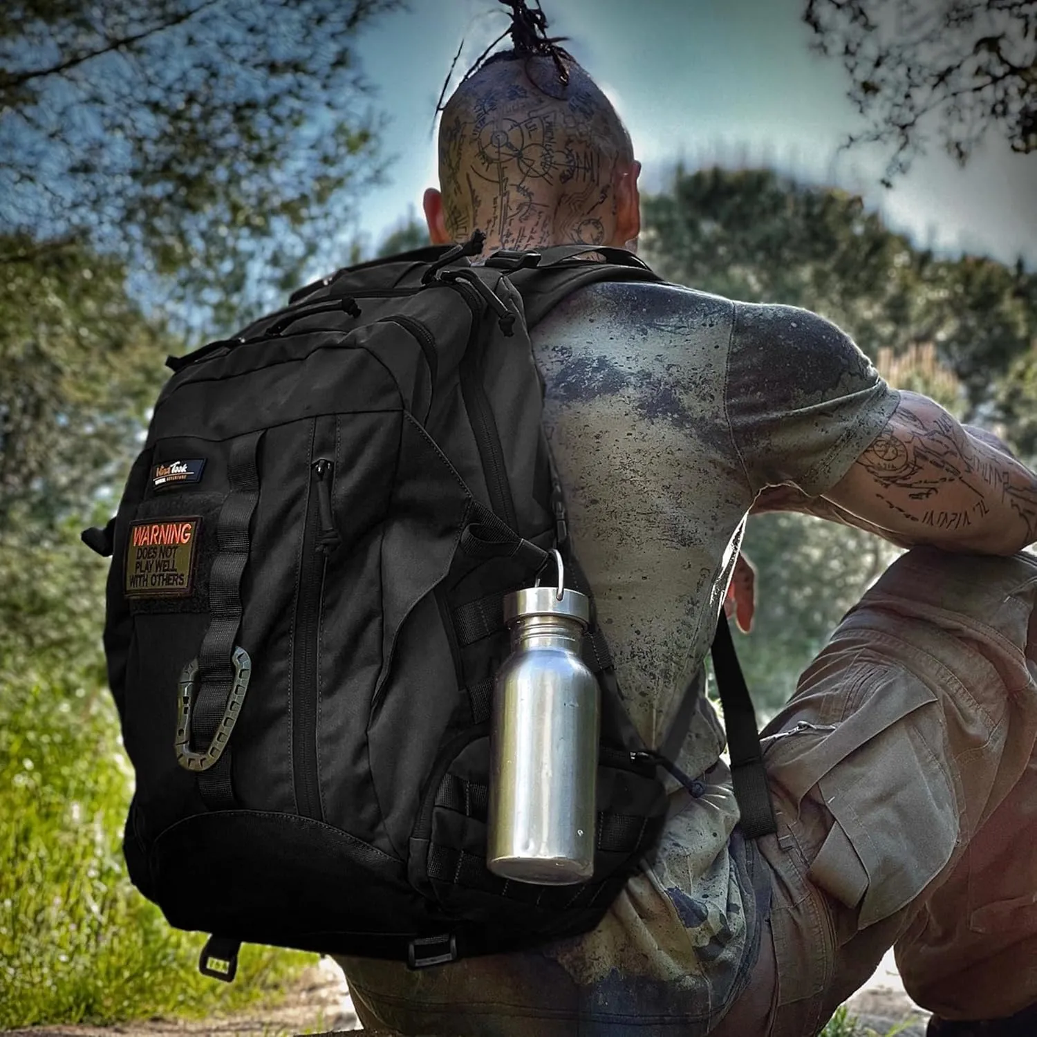 WindTook 30L Military Tactical Backpack for Men and Women,Molle Hiking daypacks Assault Pack 3 Day Bug Out Bag for Camping Travel Army Hunting Gym Rucksack Survival (Black)