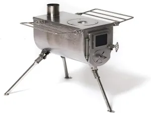 Winnerwell Woodlander Medium Tent Stove | Tiny Portable Wood Burning Stove for Tents, Shelters, and Camping | 800 Cubic Inch Firebox | Precision Stainless Steel Construction | Includes Chimney Pipe
