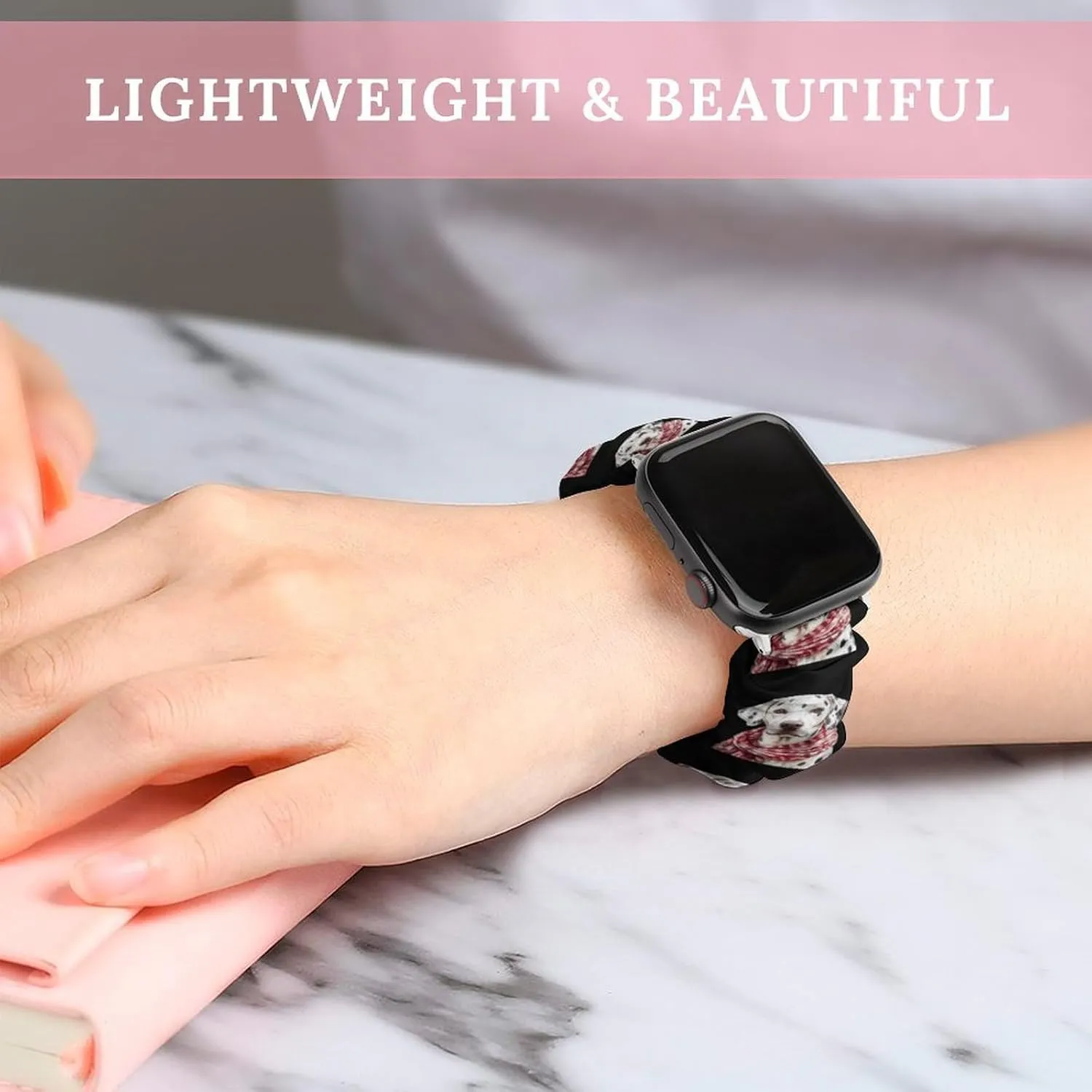 Winter Dalmatian Dog Fashion Watch Strap Scrunchies Wristbands Compatible With IWatch Series