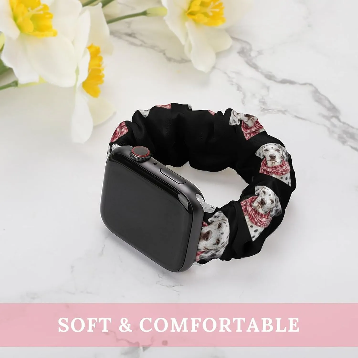 Winter Dalmatian Dog Fashion Watch Strap Scrunchies Wristbands Compatible With IWatch Series
