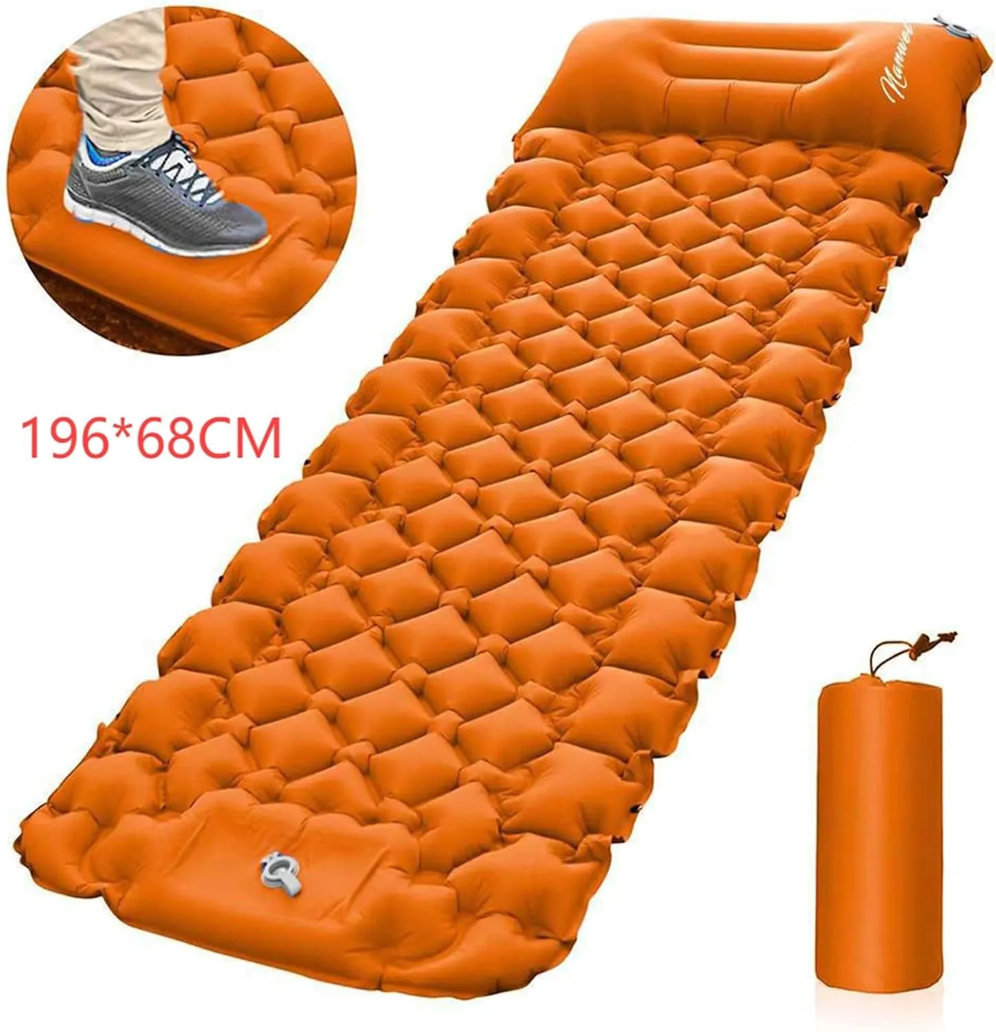 WOLWES Inflatable Camping Air Mattress Bed Mat Foldable Camping Air Matt Cushion TPU Nylon Waterproof Camp Sleeping Gears for Trekking (Color : E)