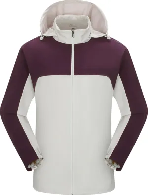 Women's Hooded Jacket Waterproof Breathable Spring Windproof Warm Jacket Lightweight Women