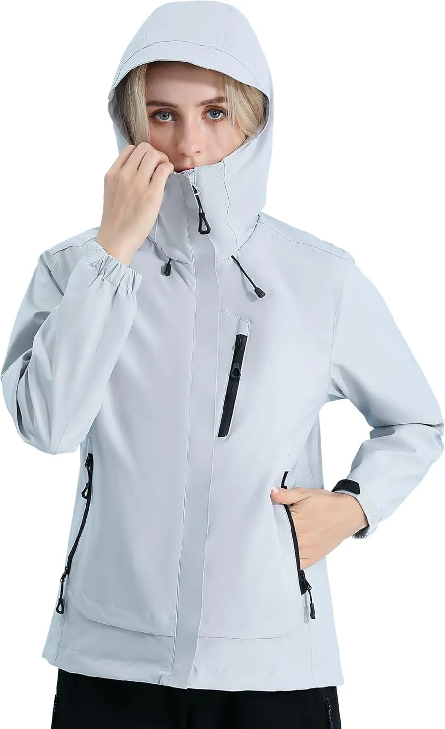 Women's Lightweight Rain Jacket Women's Waterproof Windproof Jacket Women's Hooded Jacket