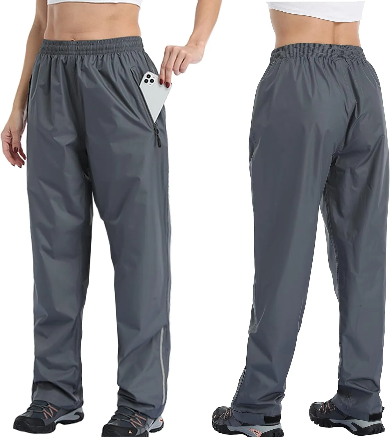Women's Rain Pants Waterproof Hiking Pants, Lightweight Windproof Rain Over Pants for Golf, Fishing, Hiking