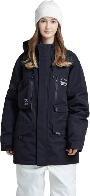 Womens Ski Jacket Waterproof Snow Jackets Winter Windproof Snowboard Jacket Coats with Hood