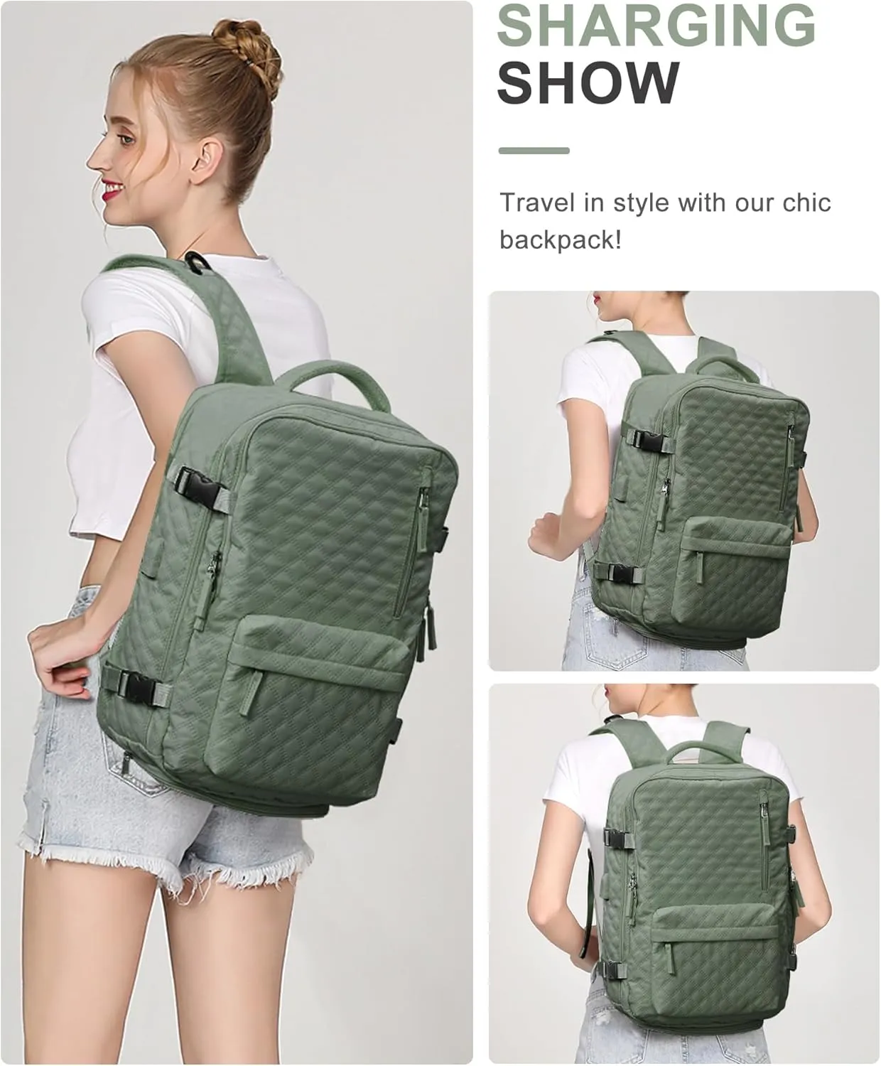 WONHOX Large Travel Backpack Carry on Flight Approved Laptop Work Business Backpack for Women Men Mochila de Viaje