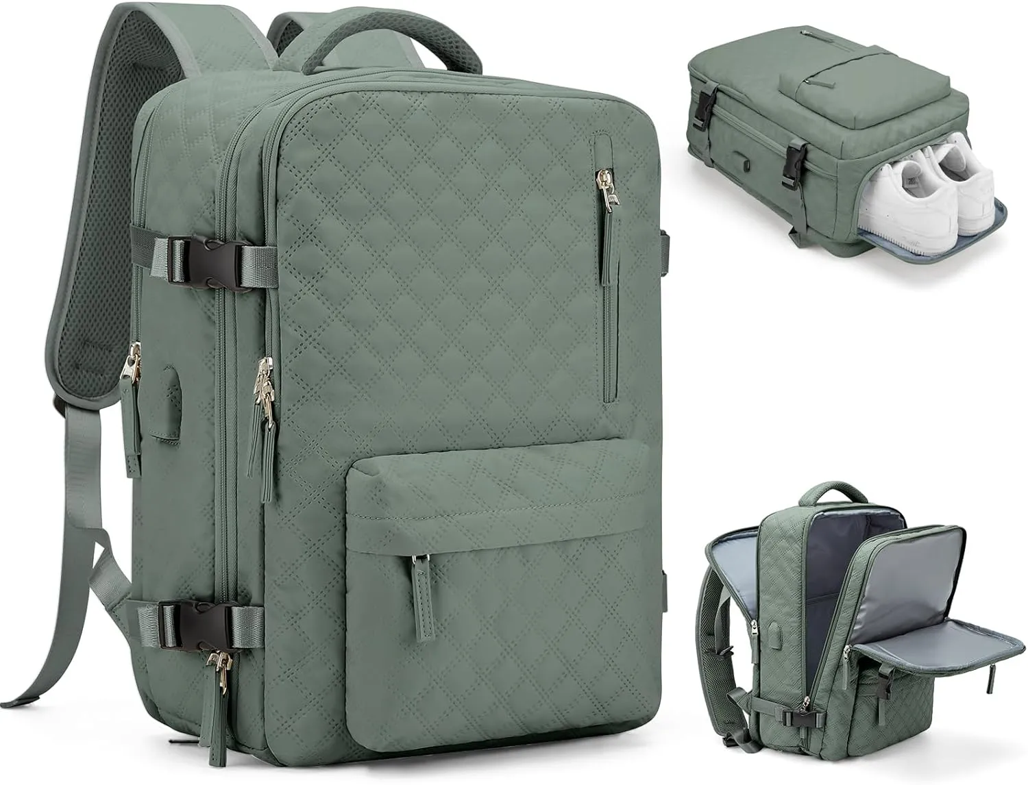 WONHOX Large Travel Backpack Carry on Flight Approved Laptop Work Business Backpack for Women Men Mochila de Viaje